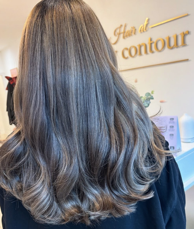 Client blow dry and finish at Hair at Body Contour salon